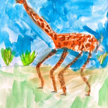 Maggie Honebone St Monica's Kangaroo Flat Year 1      Giraffe     Texta, Watercolour